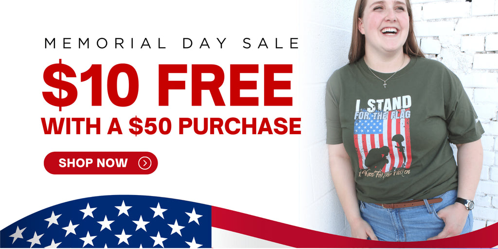 $10 FREE with a $50 Purchase - Memorial Day Sale!