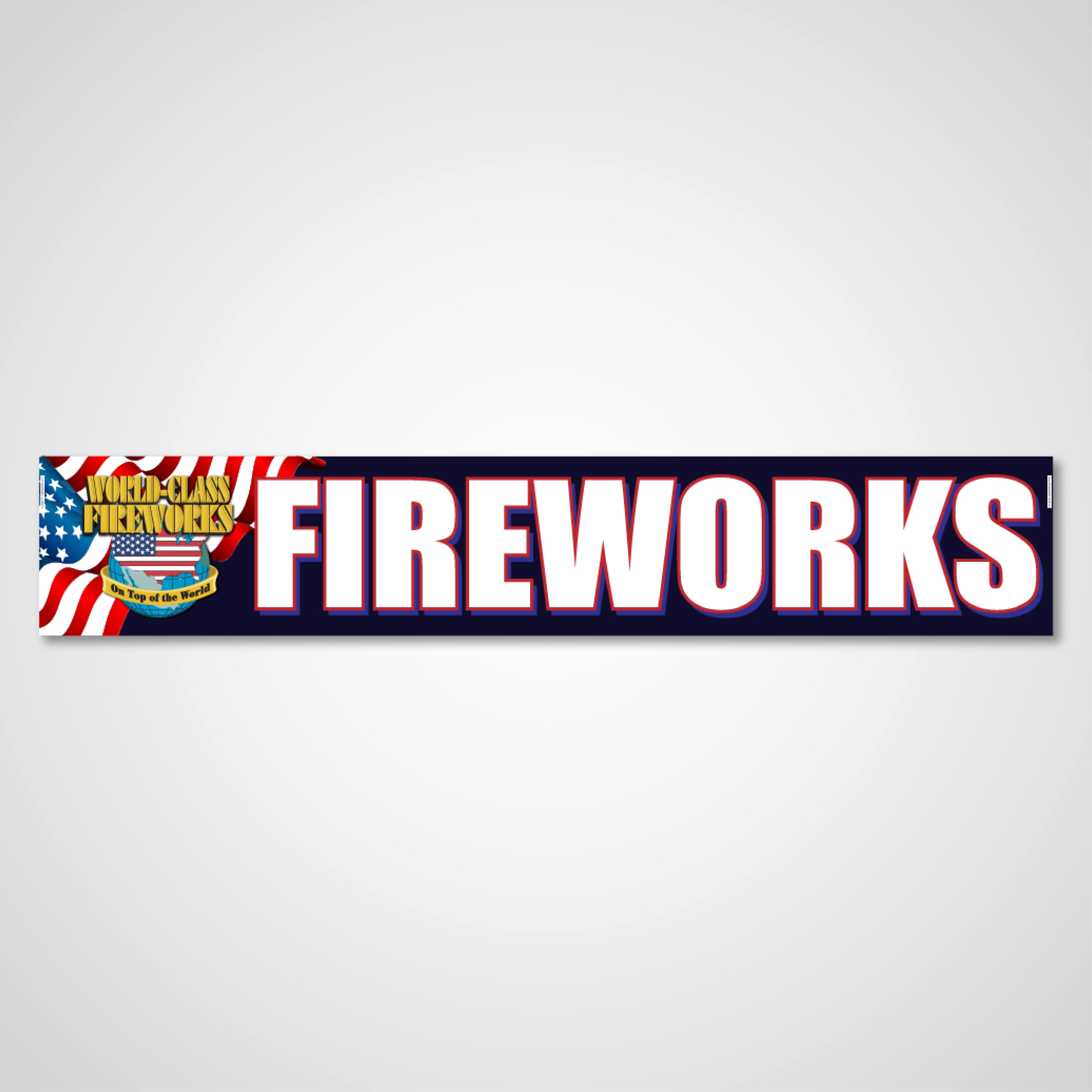 World Class Fireworks USA Flag Banner 2x12