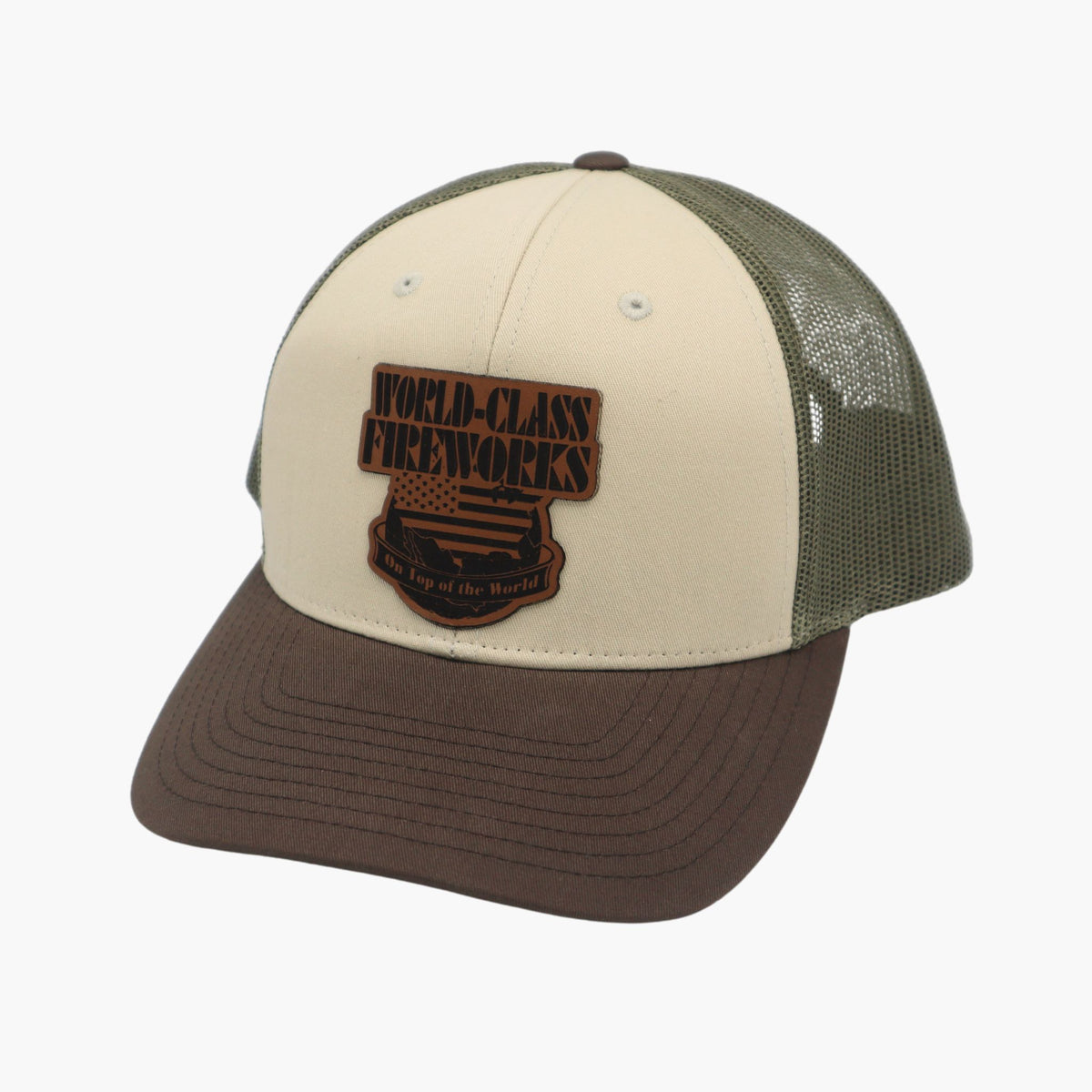 World Class Fireworks Leather Patch Hat – Shop Jake's Tees